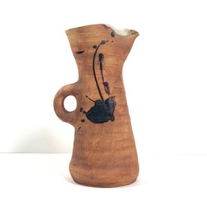 French Pitcher Vase  La Poterie de la Colombe Rustic  Pottery Country Farmhouse Decor