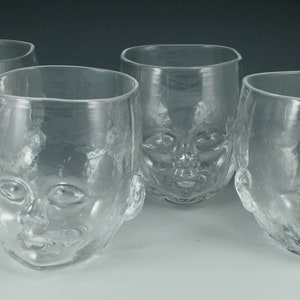 Set of 4 Clear Baby Head Cup