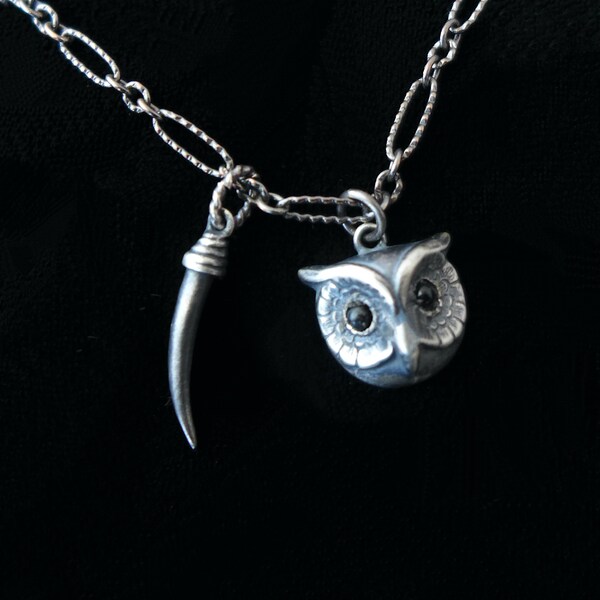 Owl Charm Necklace Etsy