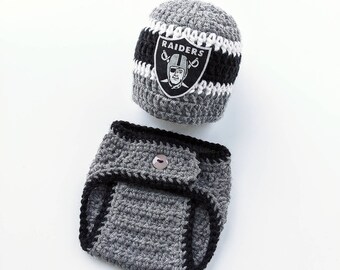 Crochet Oakland Raiders Baby Hat