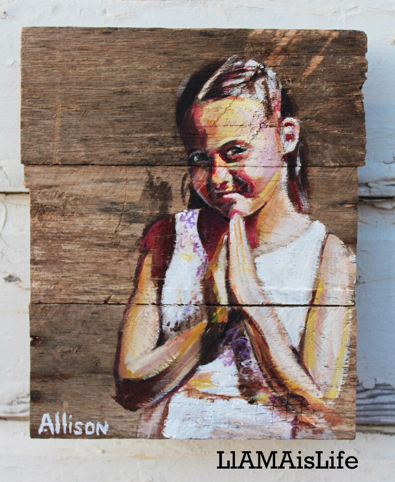 Custom Barn Wood Painting Portrait Etsy