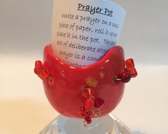 Prayer Pot, Meditation, Pinch Pot, Prayer Box, Hope, Spiritual, Eclectic, Inspirational, Handmade, Ceramic, Prayer