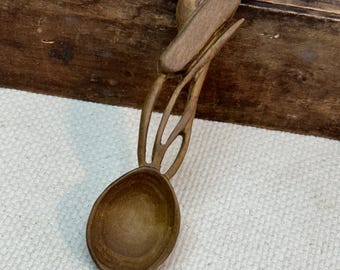 Hand Carved Poplar Spoon, Folk Art Kitchen Decor, Wedding Gift