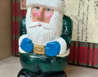Hand Carved Santa Clause: Folk Art Christmas Decor