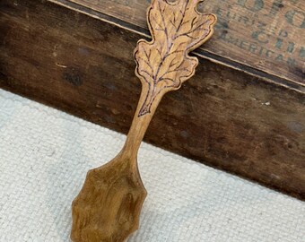 Hand Carved Wooden Spoon: Poplar Kitchen Serving Scoop, 7 Inch