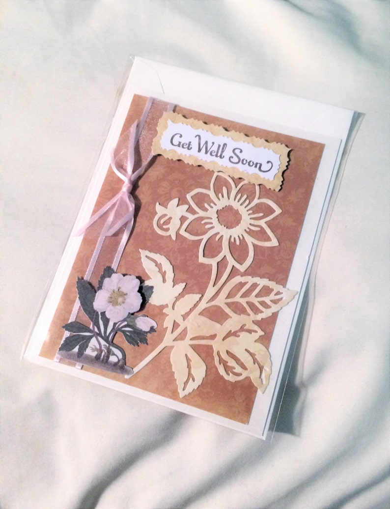 Get Well Soon Card Handmade Card Scrapbook Card Greeting image 1