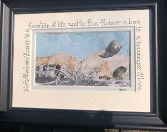 Inspirational Collage Art: Handmade Mixed Media, Framed Original Artwork