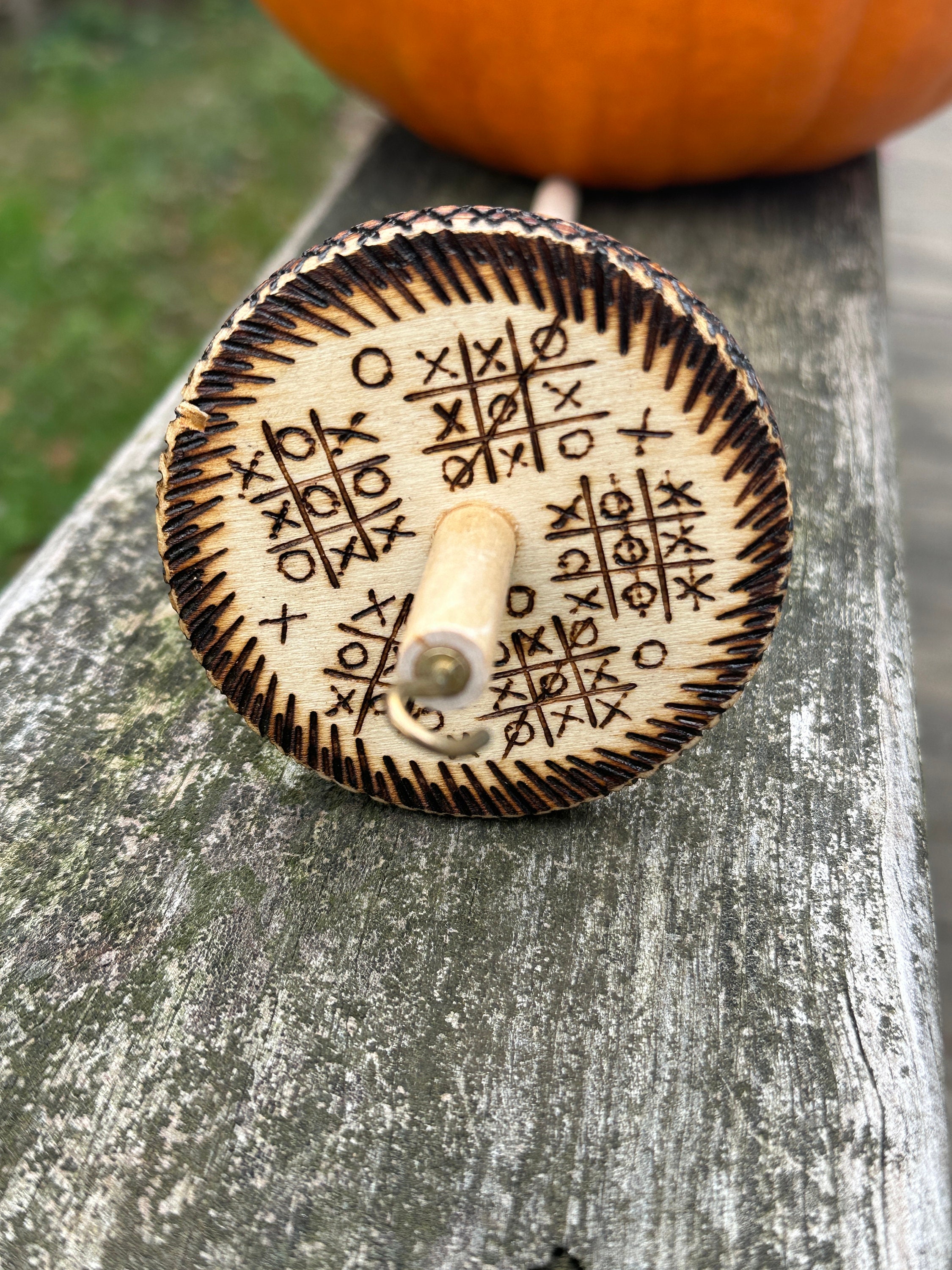 GZYUULI Hand Carved Wooden Drop Spindle Top Whorl Yarn Spin Tool Gift For Beginners