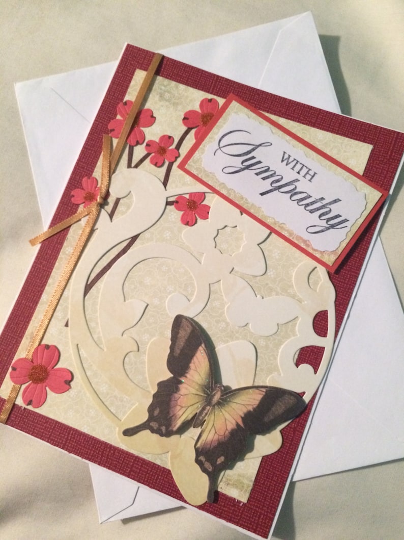 Sympathy Card Handmade Card Scrapbook Card Greeting Card Etsy