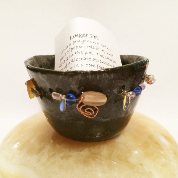 Prayer Pot, Meditation, Pinch Pot, Prayer Box, Hope, Spiritual, Eclectic, Inspirational, Handmade, Ceramic, Prayer Box, Prayer