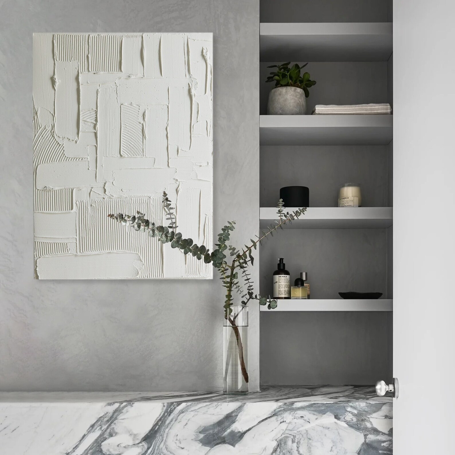 White Textured Canvas Wall Art Abstract White Wall Decor Etsy