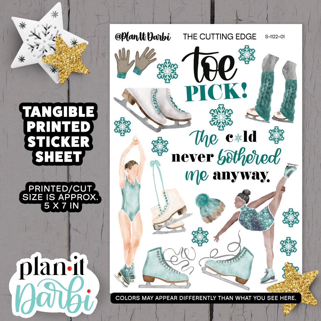 TANGIBLE ICE SKATING Cutting Edge, Toe Pick, Decorative Stickers for Your Planner Ice Skate