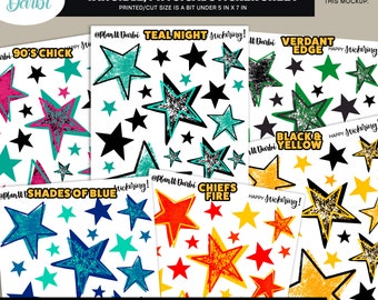 TANGIBLE: GRAFFITI STARS colorful stickers that are decorative urban modern fun and party vibe for your planners