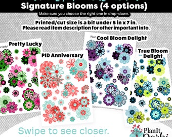 Tangible planner stickers: BLOOMS- 4 options, PRETTY SPRING watercolor flowers, floral clusters,  for planning, scrapbooking, journaling