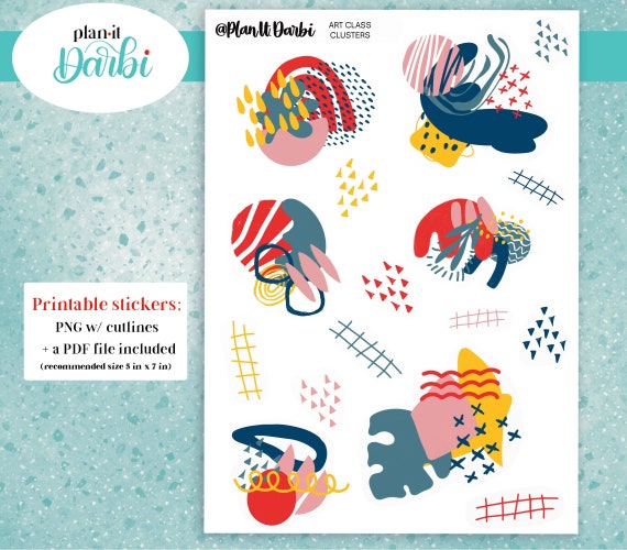 Printable: ART CLASS Clusters Abstract Modern Boho - Etsy