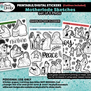 printable planner stickers: MOTHER'S DAY Motherlode Sketches, mother's love, mama stickers, mommy stickers, mother's joy, nurture, peace