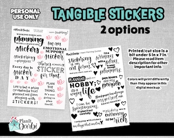 TANGIBLE Planner Stickers: I HEART Planning Stickers celebrating planners, journals for Sticker Day & Planner Day, sticker love