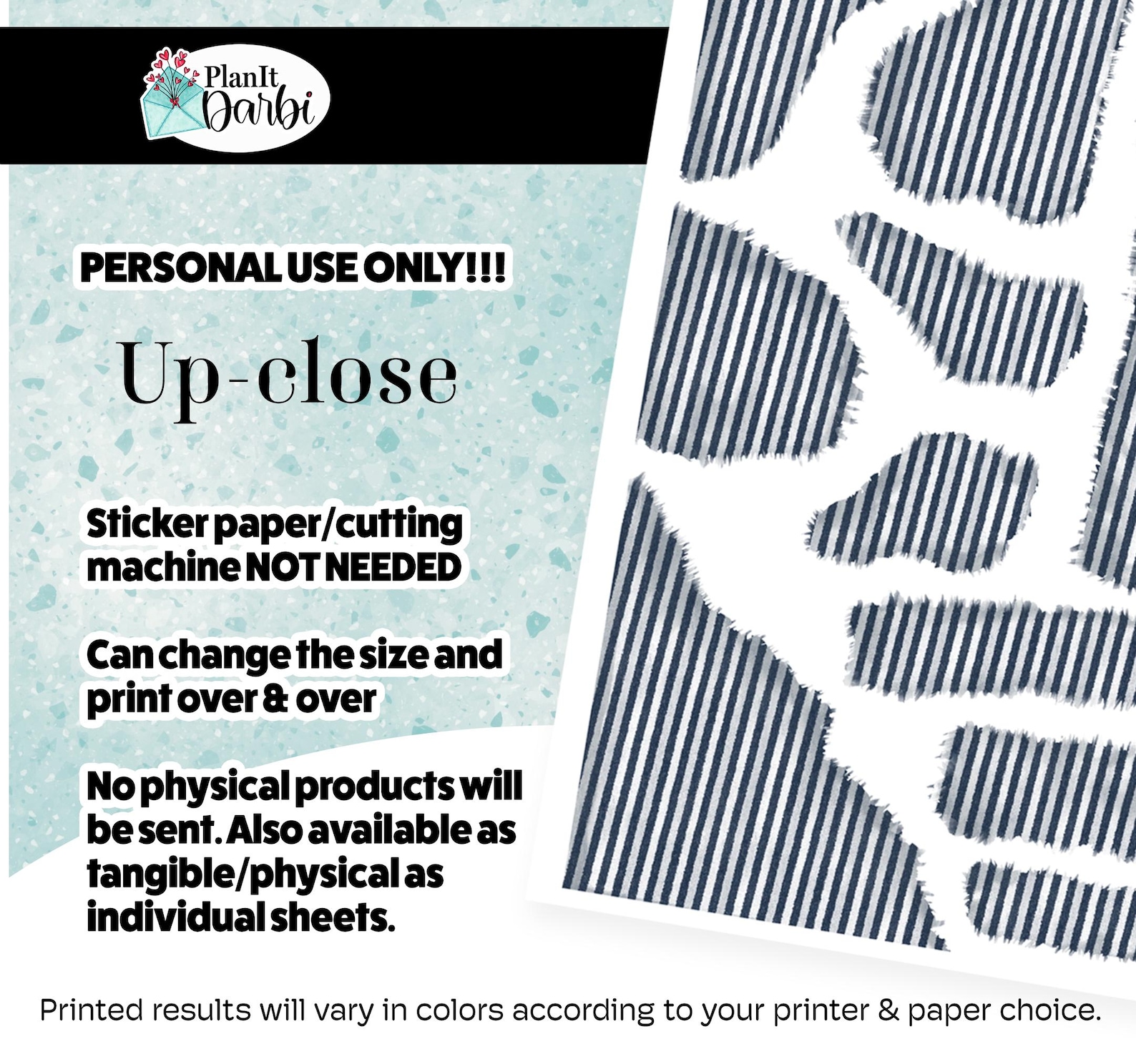 Printable Planner Stickers FALL FABRICS Scraps (set of 6), Burlap