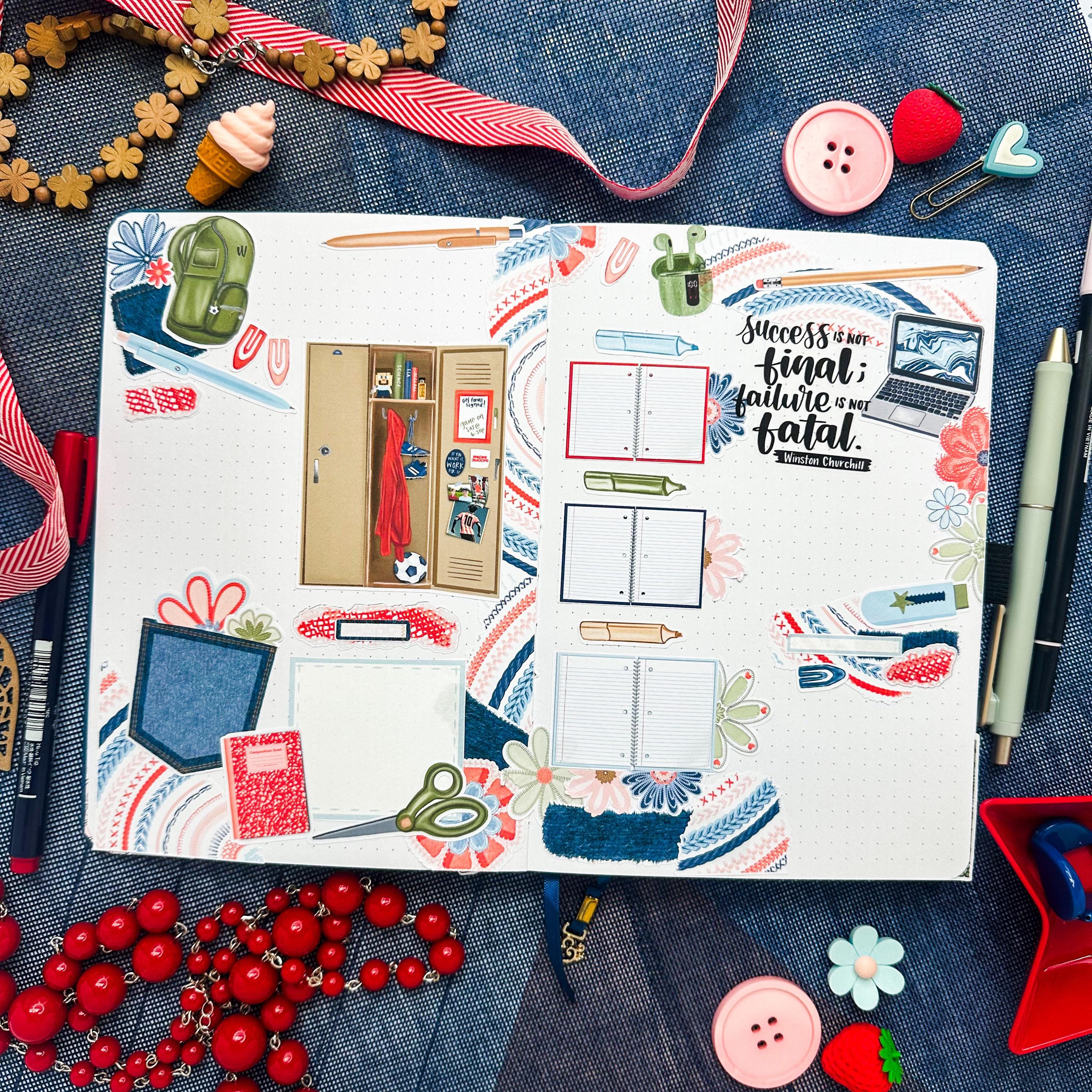 Printable Planner Stickers: Denim Edit Set of 3, Scraps, Boxes ...