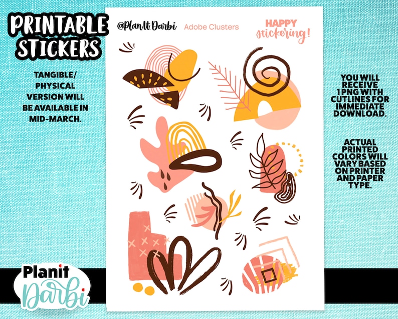 PRINTABLE: Adobe Clusters -abstract Warm Earthy Boho, Colorful Journal ...