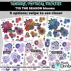 tangible: HOLIDAY & WINTER BLOOMS (6 options) watercolor flower clusters for your planner, journals and scrapbooks