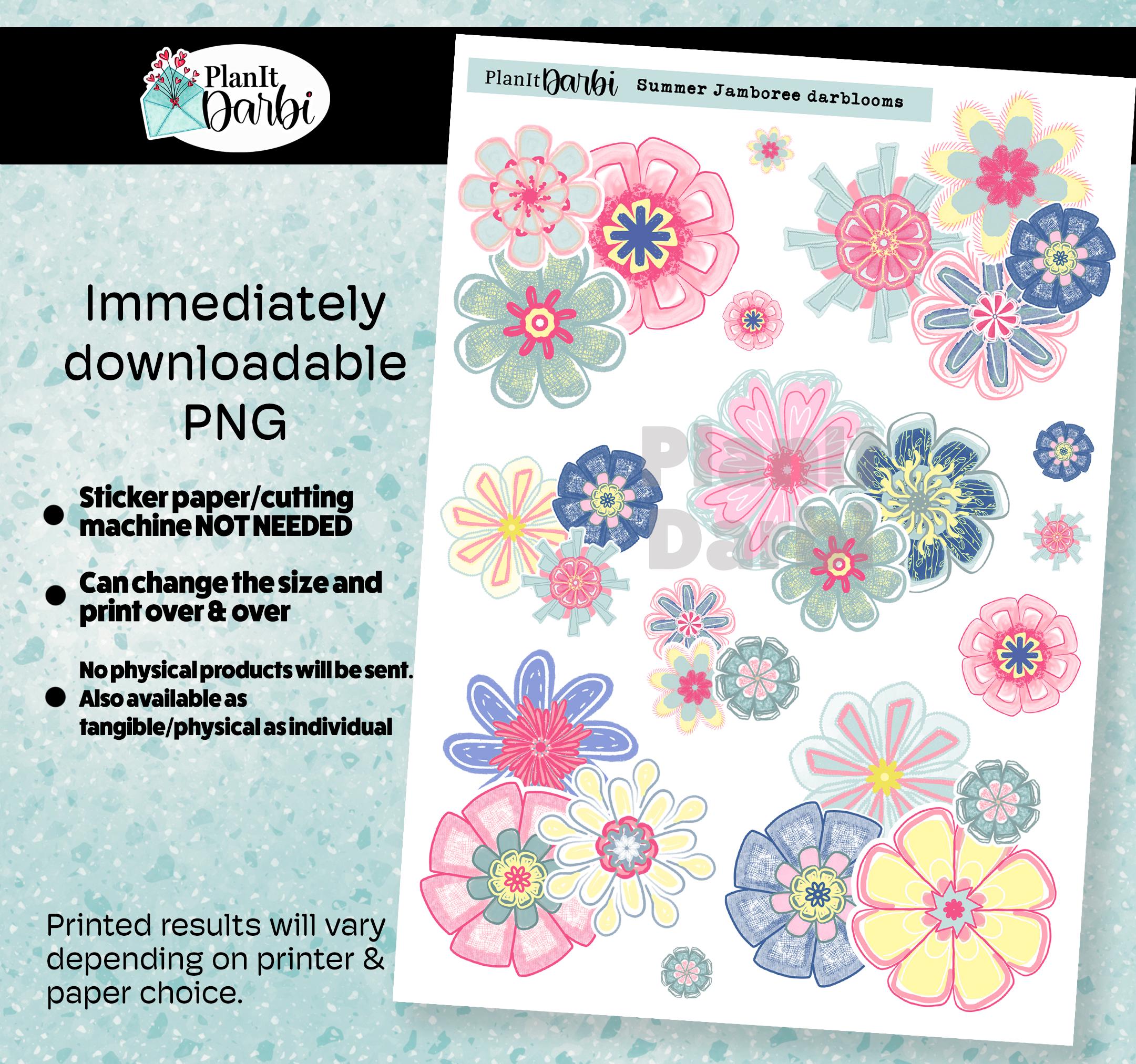 Printable Planner Stickers: Summer Stickers -- Dusk & Jamboree, Fun ...