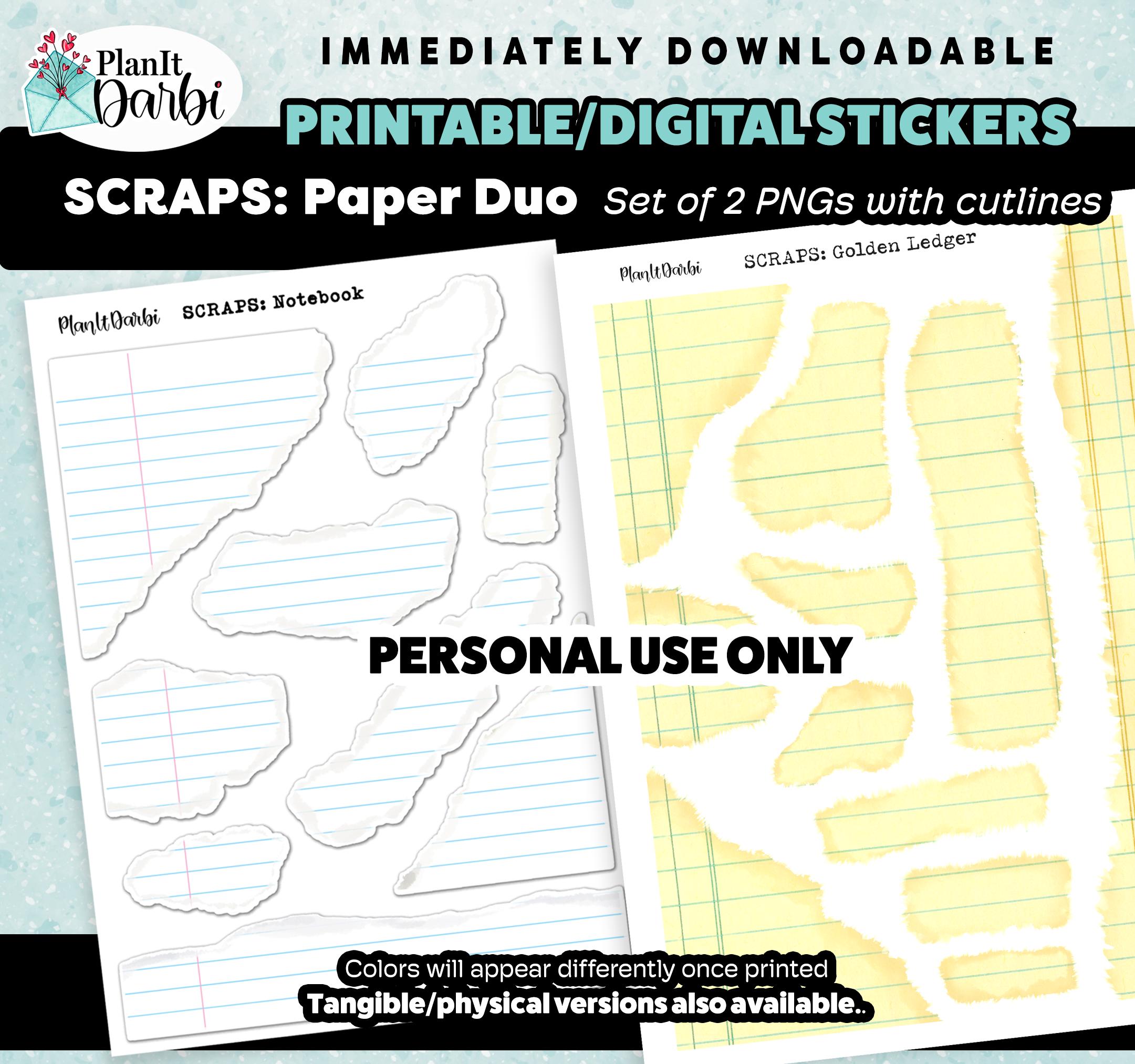 Sticker Splitter Paper Printable Planner Stickers: Scraps-paper Materials, Textured Stickers ...