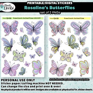 printable planner stickers: Rosalina Butterfly Garden, butterflies, spring stickers, abstract butterflies, butterfly stickers, spring themed