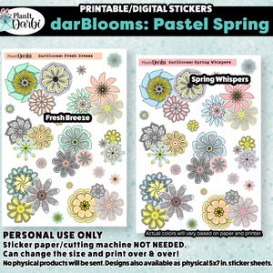 printable planner stickers: SPRING PASTEL Aime blooms, soft colors, flowers, pastel blooms, spring stickers, fresh breeze, spring whispers