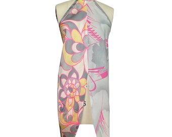 Top tipo halter con bufanda reciclada / Espalda ajustable con lazo / Moda sostenible