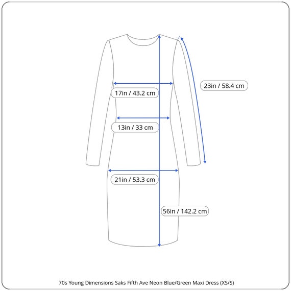 70s Young Dimensions Saks Fifth Ave Neon Blue/Green M… Gem