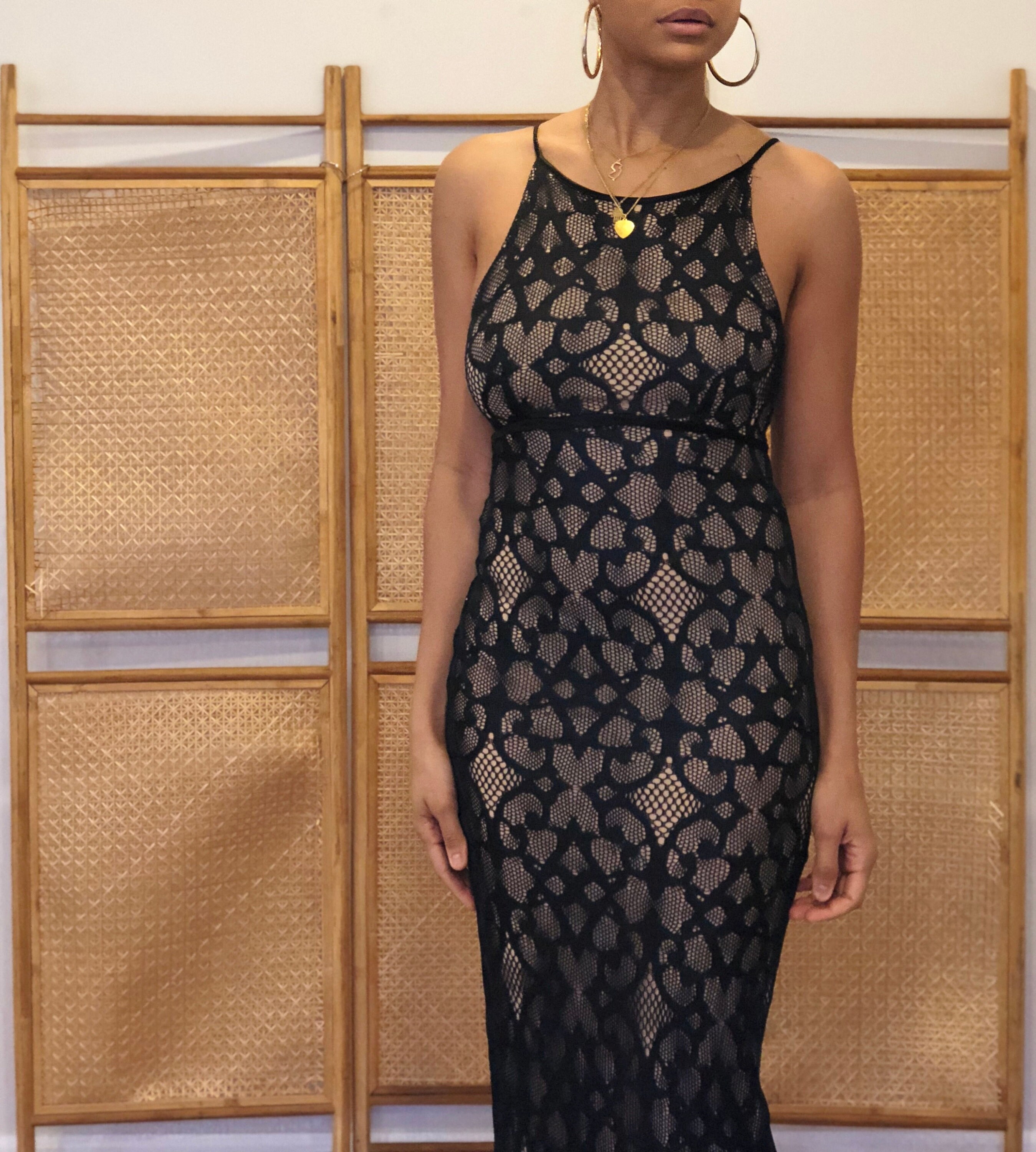 bebe black maxi dress