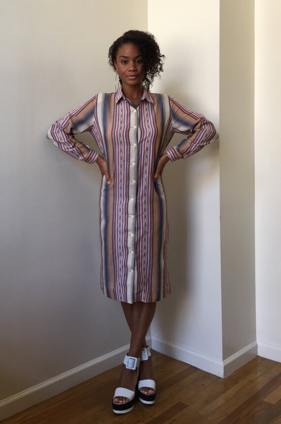 70s Serbin Designed by Marianne Vertical Stripe Sh