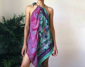 Vestido bufanda abstracto reelaborado (M/L)