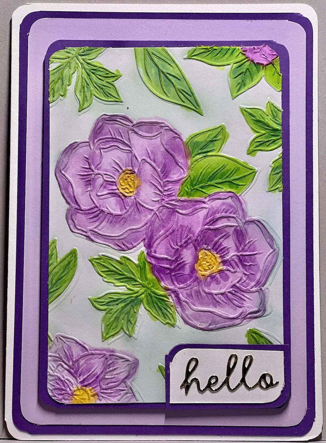 Hello, Handmade Card, Hand Painted, Beautiful, Thoughtful, Loving, 5X7 ...