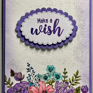 Make A Wish, Handmade Card, Beautiful, Thoughtful, Loving, 5x7