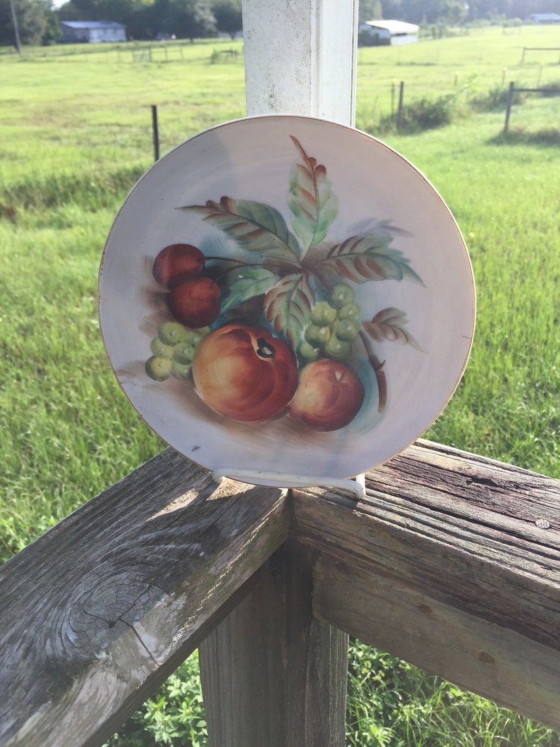 Vintage Collectible Plate Hand Painted Lefton Fruit Etsy
