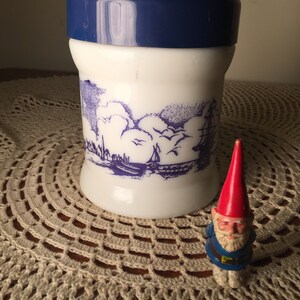 Vintage Delft leche vaso de vidrio tarro humidor azul y | Etsy