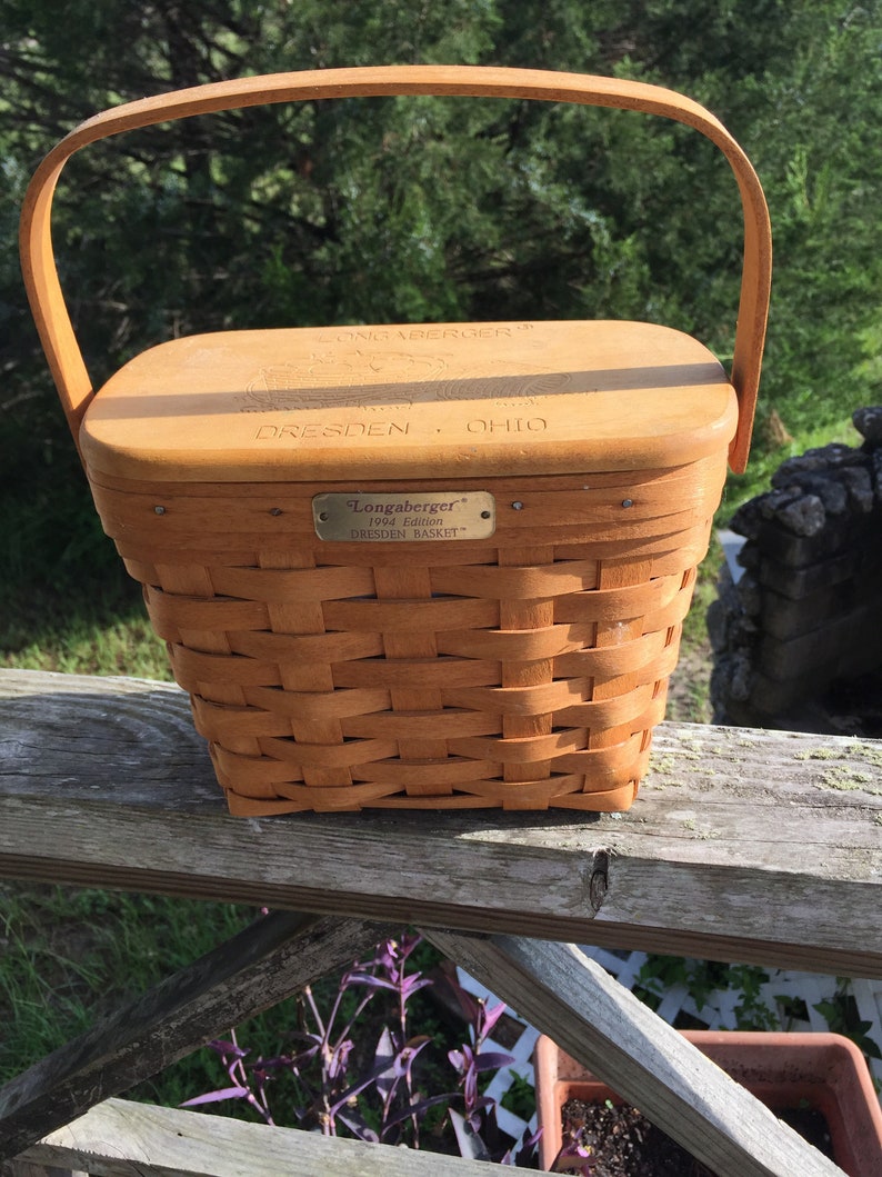 Longaberger Basket Dresden Edition Ohio Vintage Weaved Etsy