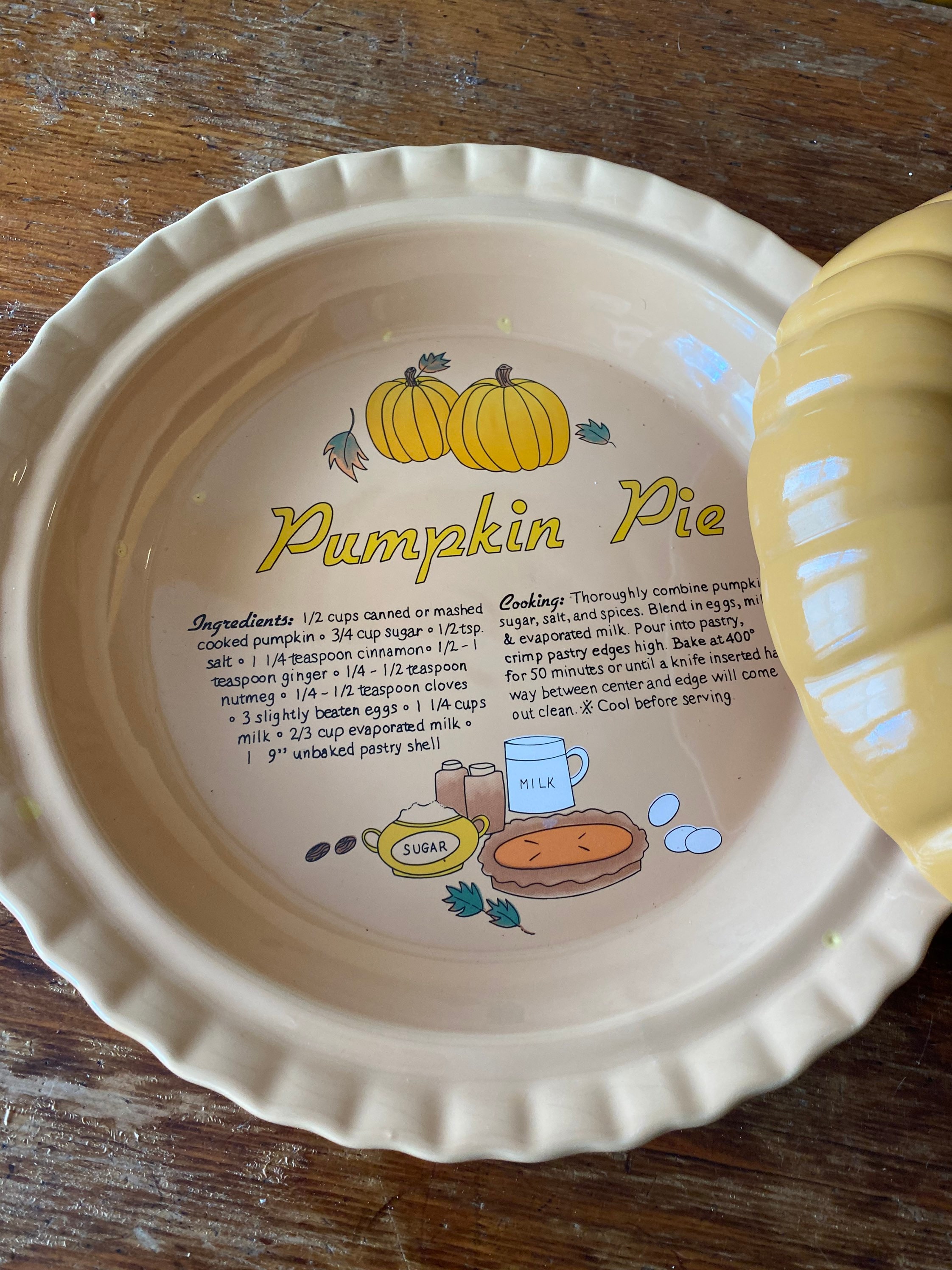 Pumpkin Pie Plate with Lid Retro Kitchen and Dining Vintage Etsy