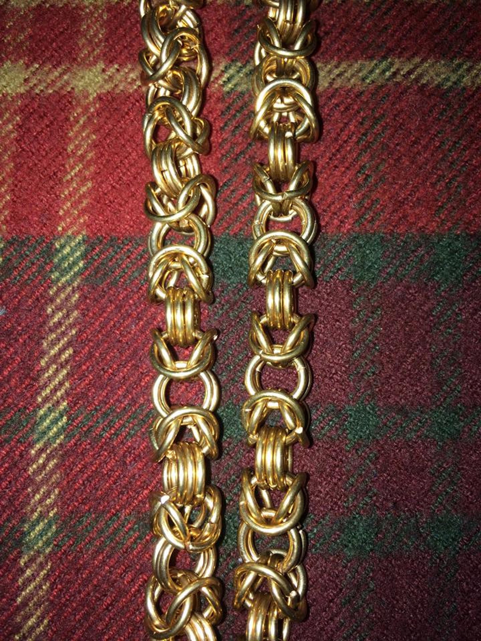Bronze Chain Mail Handmade Necklace Etsy