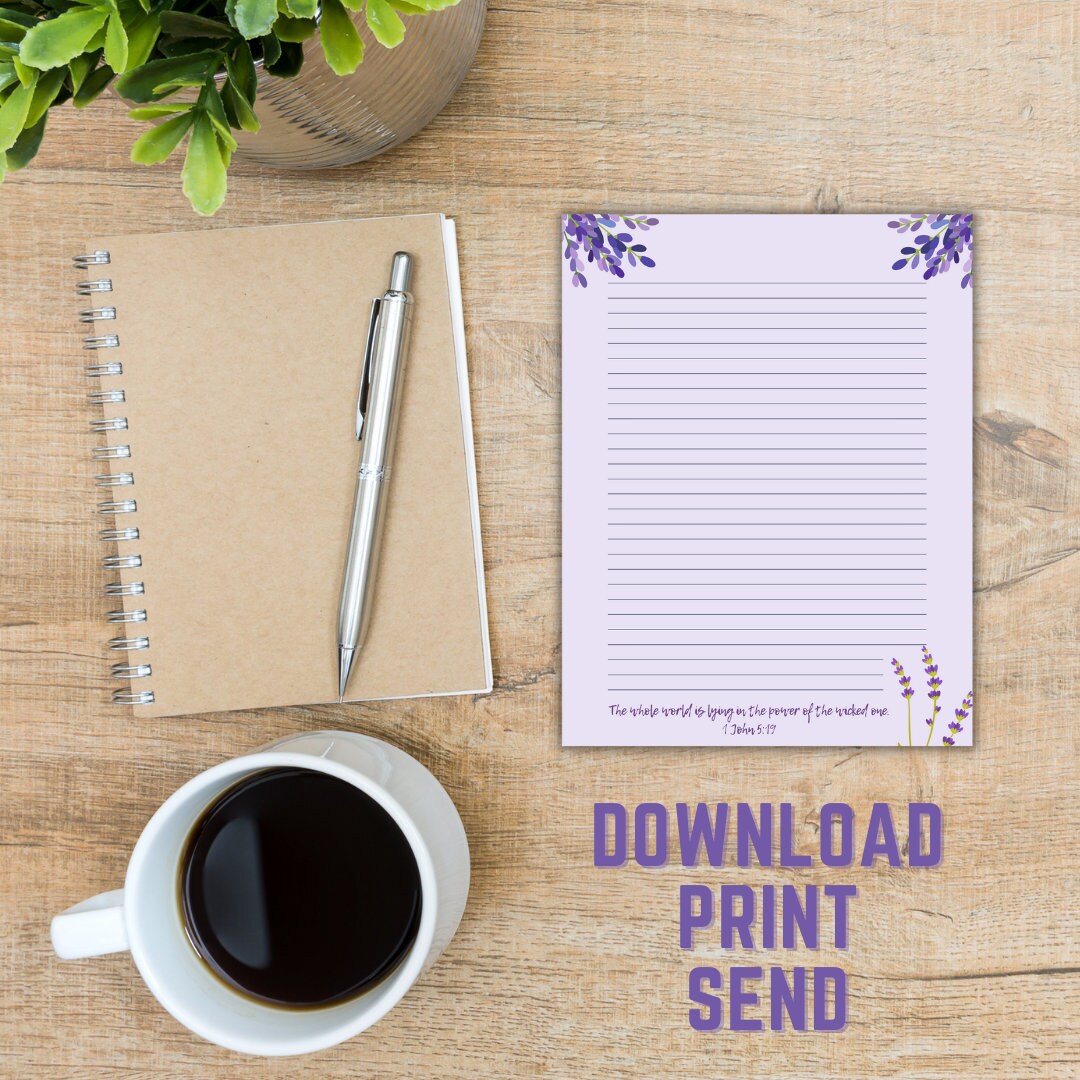 Numbered Scripture Writing Paper FREE* Digital Bible Verse Stationery Pack | 10 Designs | LINED ...
