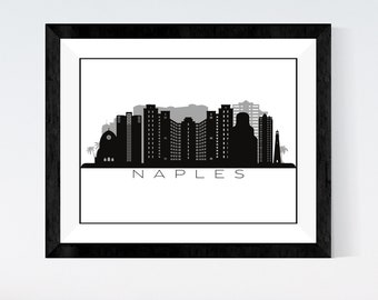 FREE* Naples FL Skyline Digital Print | Minimalist Printable Wall Art | Florida Cityscape Decor