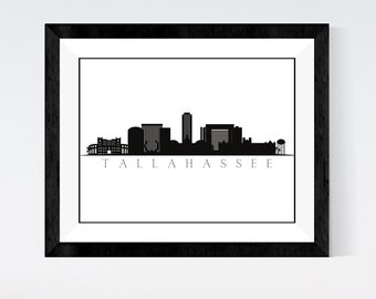 FREE* Tallahassee FL Skyline Digital Print | Minimalist Printable Wall Art | Florida Cityscape Decor