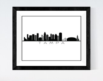 FREE* Tampa FL Skyline Digital Print | Minimalist Printable Wall Art | Florida Cityscape Decor