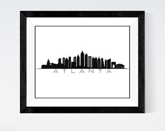FREE* Atlanta GA Skyline Digital Print | Minimalist Printable Wall Art | Georgia Cityscape Decor