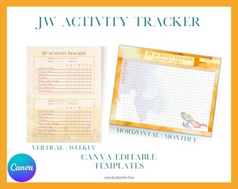 FREE* 2 EDITABLE JW Activity Trackers - Printable Download | Digital Download | Good Notes | Editable in Canva free version