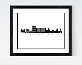 FREE* Athens GA Skyline Digital Print | Minimalist Printable Wall Art | Georgia Cityscape Decor