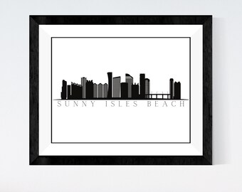 FREE* Sunny Isles Beach FL Skyline Digital Print | Minimalist Printable Wall Art | Florida Cityscape Decor