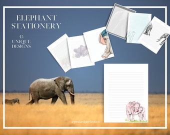 FREE* Elephant Digital Stationery| 45 Pages | PDF | Digital Download | JW